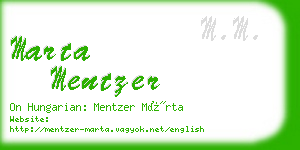 marta mentzer business card